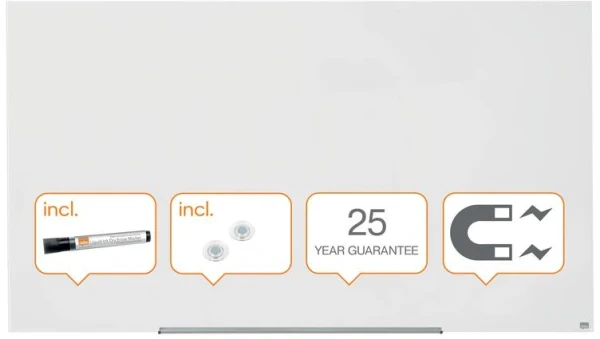 Nobo Impression Pro Glass Magnetic Whiteboard 1900mm x 1000mm - White