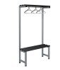 Probe Cloakroom Single Sided Overhead Hanging Bench 1000 x 350 x 475mm - Black Polymer