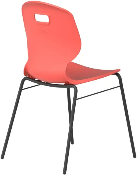 Arc 4 Leg Chair with Brace - 460mm Seat Height - Coral