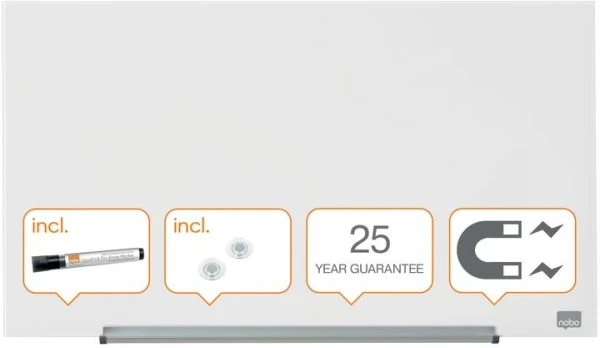 Nobo Impression Pro Glass Magnetic Whiteboard 680mm x 380mm White
