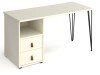 Dams Tikal Rectangular Desk with Hairpin Legs and 2 Drawer Support Pedestal - 1400mm x 600mm - White