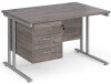 Dams Maestro 25 Rectangular Desk with Twin Cantilever Legs and 3 Drawer Fixed Pedestal - 1200 x 800mm - Grey Oak