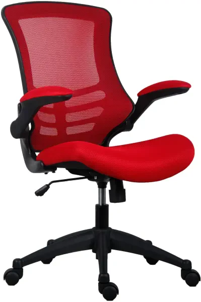 TC Marlos Mesh Back Chair with Folding Arms - Red