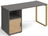 Dams Cairo Rectangular Desk with Sleigh Frame Legs and 1 Door Support Pedestal - 1400 x 600mm - Onyx Grey