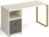 Dams Cairo Rectangular Desk with Sleigh Frame Legs and 2 Drawer Support Pedestal - 1400 x 600mm - White