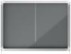 Nobo Premium Plus Felt Lockable Sliding Notice Board 8 x A4 Grey