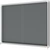 Nobo Premium Plus Felt Lockable Sliding Notice Board 18 x A4 Grey