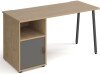 Dams Sparta Rectangular Desk with A-Frame Legs and 1 Door Support Pedestal - 1400 x 600mm - Kendal Oak