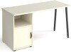 Dams Sparta Rectangular Desk with A-Frame Legs and 1 Door Support Pedestal - 1400 x 600mm - White