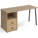 Dams Sparta Rectangular Desk with A-Frame Legs and 2 Drawer Support Pedestal - 1400 x 600mm