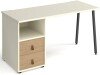 Dams Sparta Rectangular Desk with A-Frame Legs and 2 Drawer Support Pedestal - 1400 x 600mm - White
