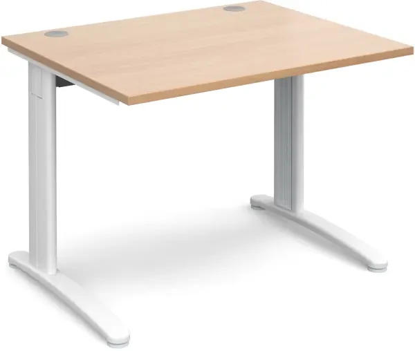 Dams TR10 Rectangular Desk with Cable Managed Legs - 1000mm x 800mm - Beech