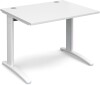 Dams TR10 Rectangular Desk with Cable Managed Legs - 1000mm x 800mm - White