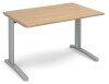 Dams TR10 Rectangular Desk with Cable Managed Legs - 1200mm x 800mm - Oak