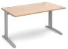 Dams TR10 Rectangular Desk with Cable Managed Legs - 1400mm x 800mm - Beech
