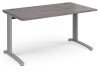 Dams TR10 Rectangular Desk with Cable Managed Legs - 1400mm x 800mm - Grey Oak