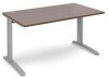 Dams TR10 Rectangular Desk with Cable Managed Legs - 1400mm x 800mm - Walnut