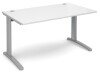 Dams TR10 Rectangular Desk with Cable Managed Legs - 1400mm x 800mm - White