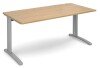 Dams TR10 Rectangular Desk with Cable Managed Legs - 1600mm x 800mm - Oak