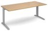 Dams TR10 Rectangular Desk with Cable Managed Legs - 1800mm x 800mm - Oak