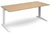 Dams TR10 Rectangular Desk with Cable Managed Legs - 1800mm x 800mm - Oak