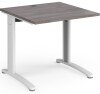 Dams TR10 Rectangular Desk with Cable Managed Legs - 800mm x 800mm - Grey Oak