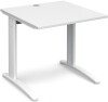Dams TR10 Rectangular Desk with Cable Managed Legs - 800mm x 800mm - White