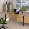 Dams Maestro 25 Rectangular Desk with Straight Legs, 2 and 2 Drawer Fixed Pedestal - 1600 x 800mm