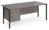 Dams Maestro 25 Rectangular Desk with Straight Legs and 2 Drawer Fixed Pedestal - 1800 x 800mm - Grey Oak