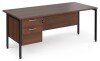 Dams Maestro 25 Rectangular Desk with Straight Legs and 2 Drawer Fixed Pedestal - 1800 x 800mm - Walnut
