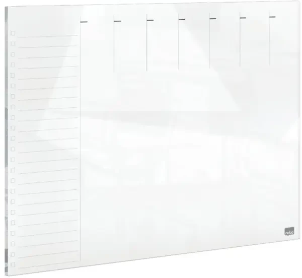 Nobo Glass Weekly Planner Whiteboard 430mm x 560mm