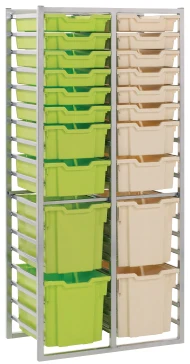 Metalliform Mobile 8000 Double 36 Tray Static Storage Unit