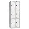 Probe Low Three Door Nest of Two Steel Lockers - 1210 x 305 x 460mm - White (RAL 9016)