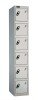 Probe Six Door Single Steel Lockers - 1780 x 305 x 305mm - Silver (RAL 9006)