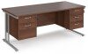 Dams Maestro 25 Rectangular Desk with Twin Cantilever Legs, 2 and 3 Drawer Pedestals - 1800 x 800mm - Walnut