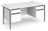 Dams Contract 25 Rectangular Desk with Straight Legs, 2 and 2 Drawer Fixed Pedestals - 1600 x 800mm - White