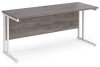 Dams Maestro 25 Rectangular Desk with Twin Cantilever Legs - 1600 x 600mm - Grey Oak