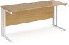 Dams Maestro 25 Rectangular Desk with Twin Cantilever Legs - 1600 x 600mm - Oak