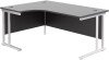 TC Twin Leg Corner Desk 1600 x 1200mm - Black