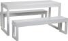 Spaceright Cube Table & Bench Set - White