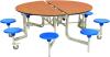 Spaceright 8 Seat Round Mobile Folding Table Seating Unit - 685mm High