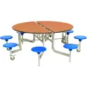 Spaceright 8 Seat Round Mobile Folding Table Seating Unit - 685mm High