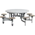 Spaceright 8 Seat Primo Round Mobile Folding Table with Stools