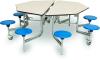 Spaceright 8 Seat Octagonal Mobile Folding Table Seating Unit - 685mm High