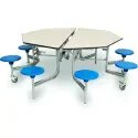 Spaceright 8 Seat Octagonal Mobile Folding Table Seating Unit - 685mm High