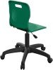 Titan Swivel Senior Chair with Black Base - (11+ Years) 460-560mm Seat Height - Green