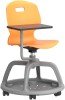 Arc Community Swivel Chair with Arm Tablet - 470mm Seat Height - Marigold