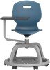 Arc Community Swivel Chair with Arm Tablet - 470mm Seat Height - Steel Blue