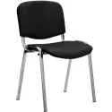 Nautilus ISO Chrome Frame Stackable Conference Vinyl Chair - Black