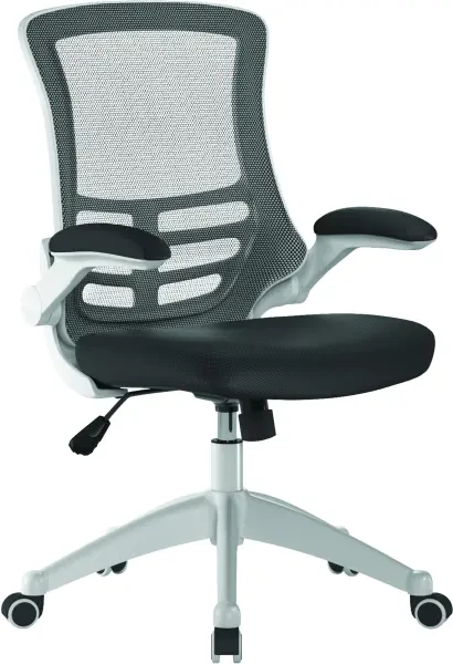 Nautilus Luna Designer Mesh Chair - White Shell - Black